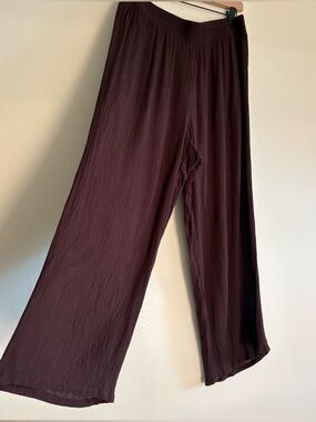Brown gauzy capri pants, I.N. Studio, size 1X